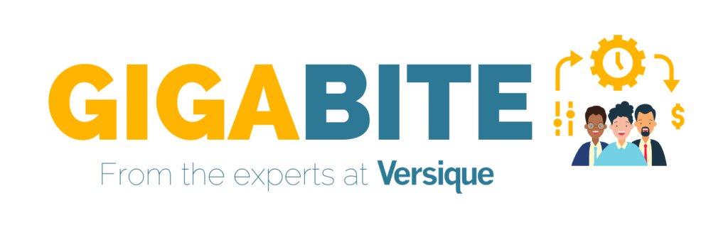 a logo that says, "GigaBite" with three cartoon professionals.