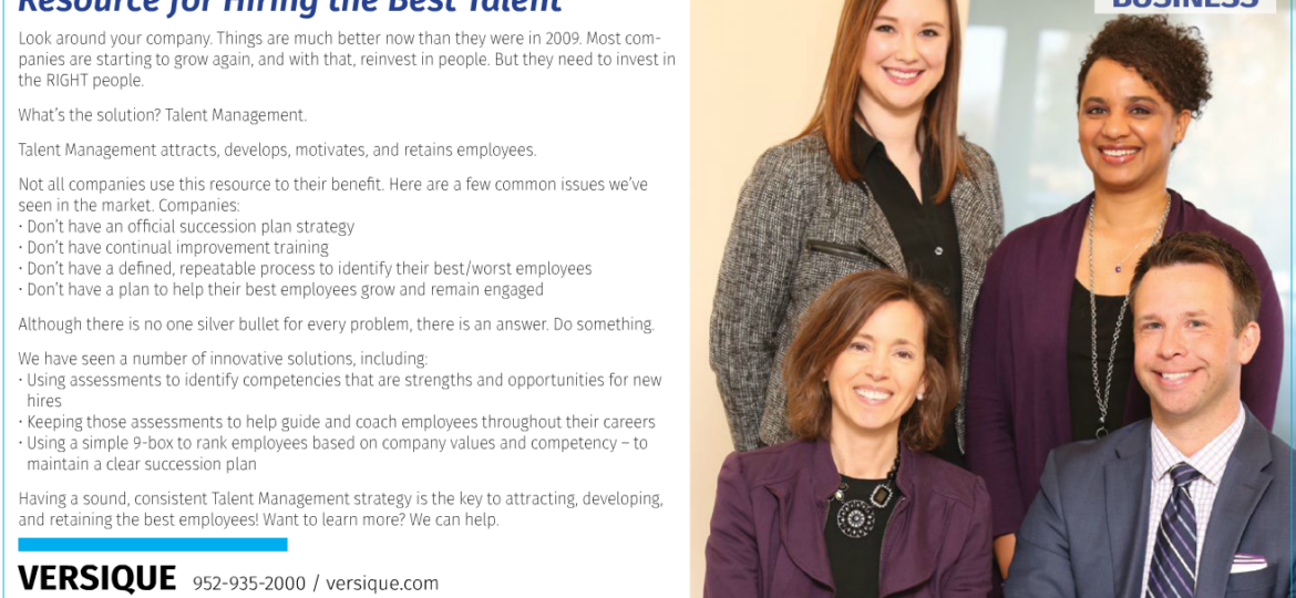 Versique Featured in Twin Cities Business Magazine for Talent Management Insight