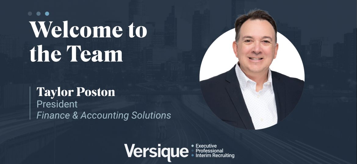 Versique Appoints Taylor Poston as President of Finance & Accounting Solutions